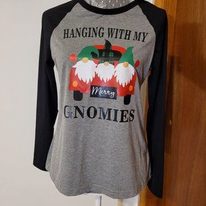 Christmas long-sleeved Hanging with my Gnomies tee shirt.